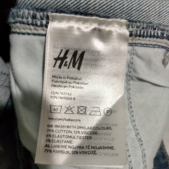 H&M Straight Regular Fit Coupe Droite Standard Denim Jeans Blue Men 32x30 - Picture 6 of 8